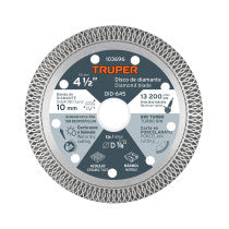 Disco de diamante 4 1/2" corte porcelanato TRUPER