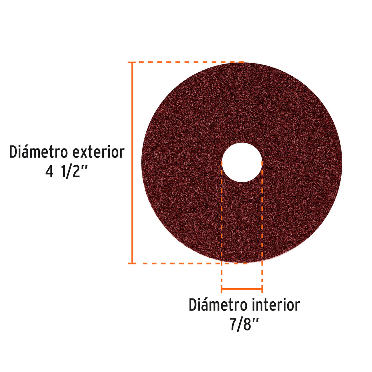 Disco de lija 4-1/2" con respaldo de fibra grano 36 TRUPER