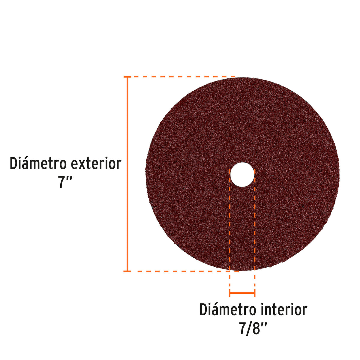 Disco de lija de 7" con respaldo de fibra grano 24 TRUPER