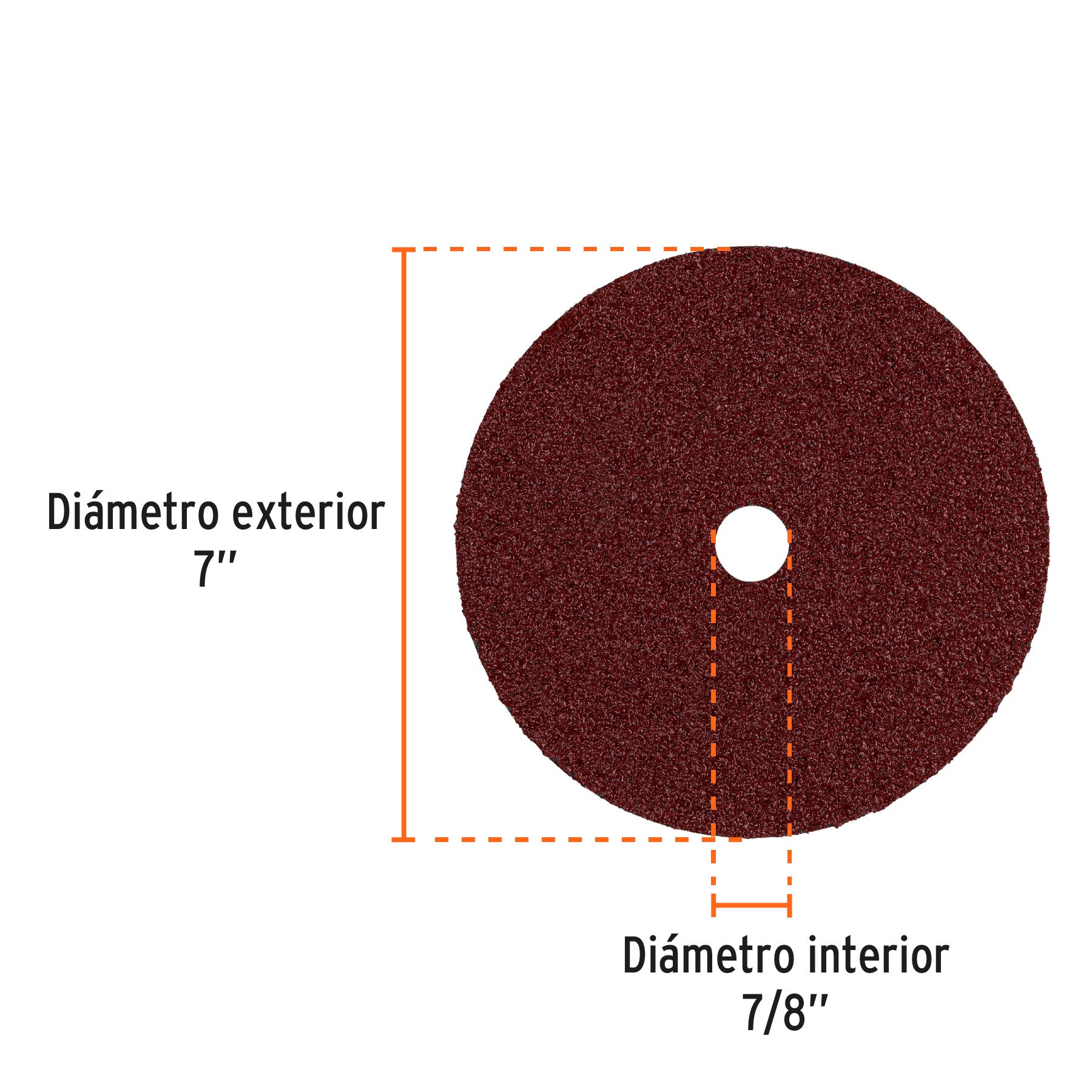 Disco de lija de 7" con respaldo de fibra grano 36 TRUPER