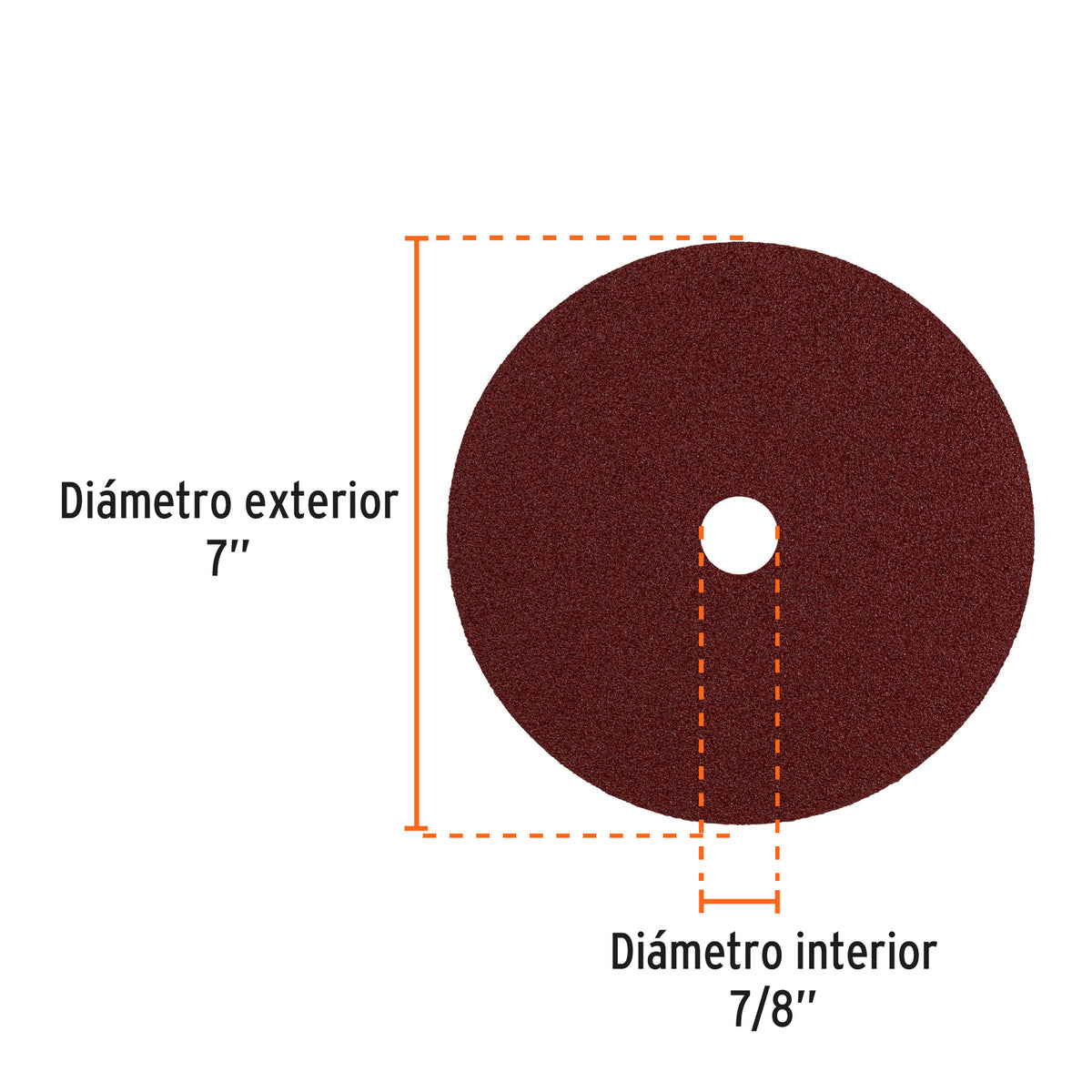 Disco de lija de 7" con respaldo de fibra grano 50 TRUPER