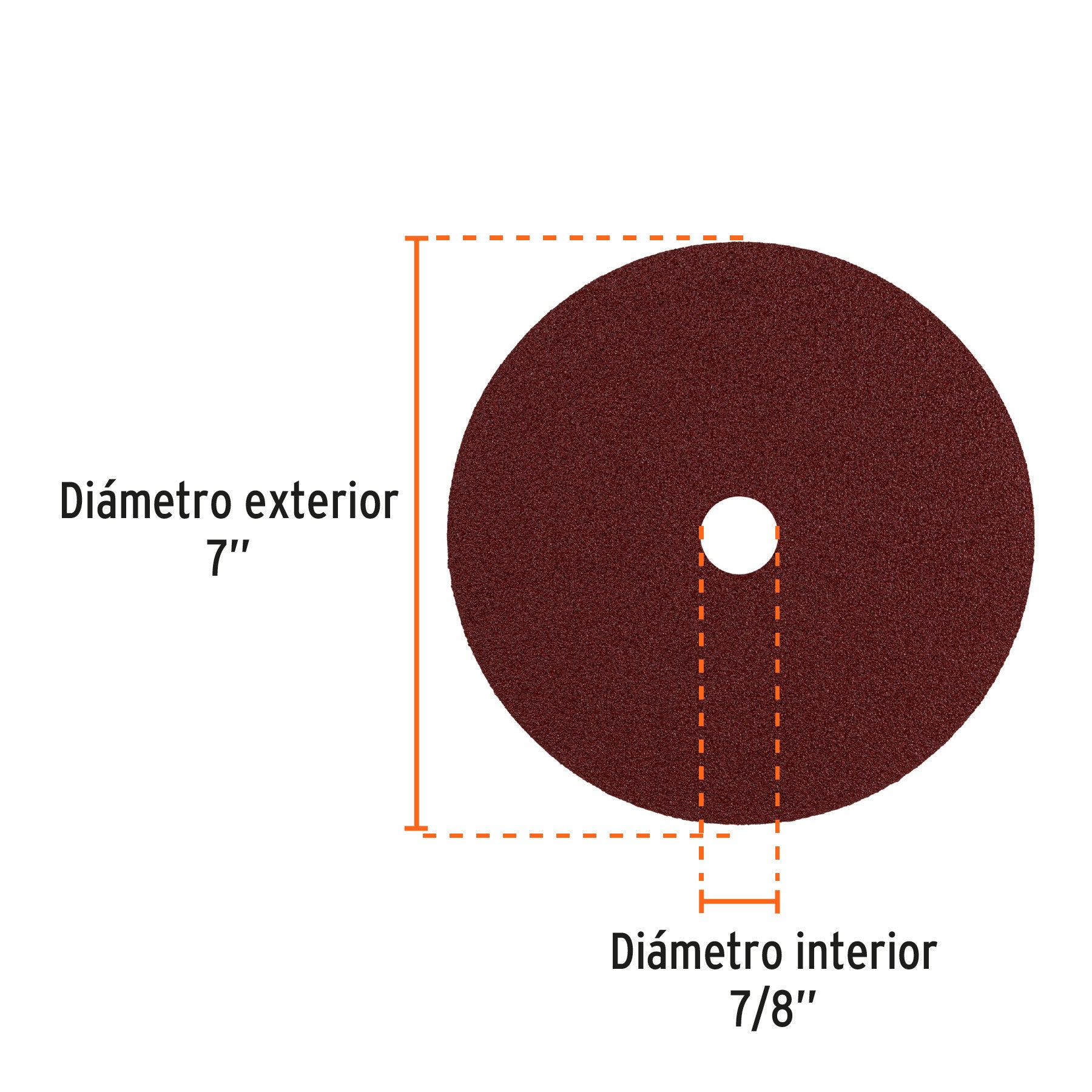 Disco de lija de 7" con respaldo de fibra grano 50 TRUPER