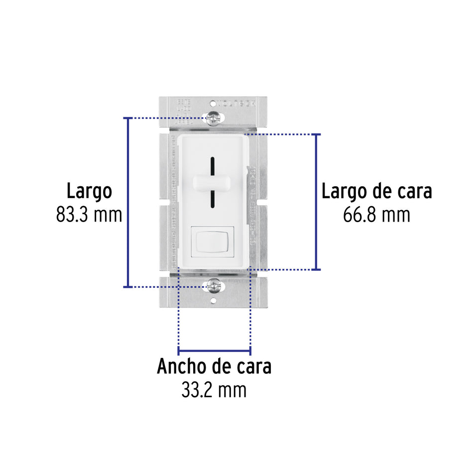 Atenuador de Luz deslizable con interruptor, línea Classic