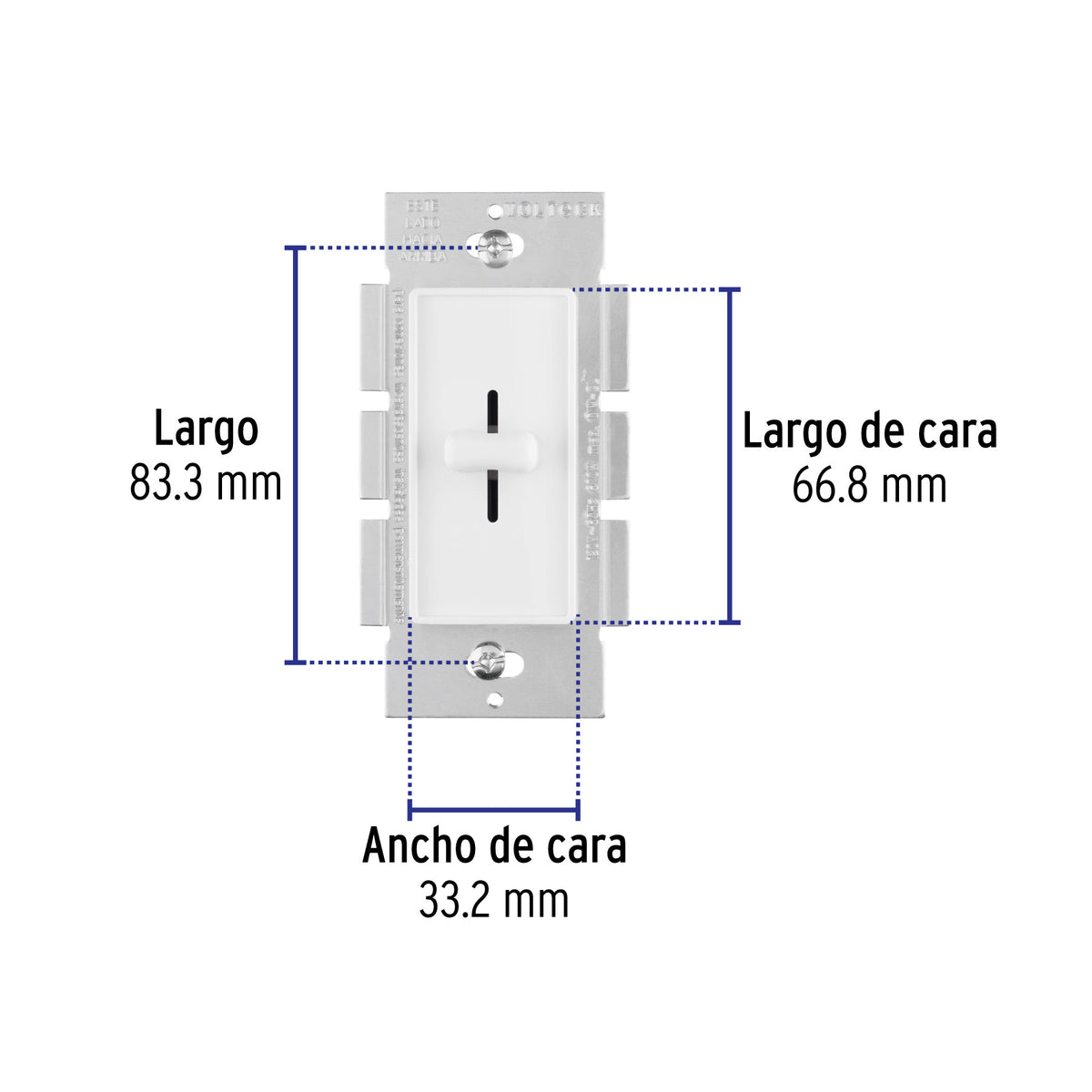 Atenuador de luz deslizable, línea Classic, Volteck