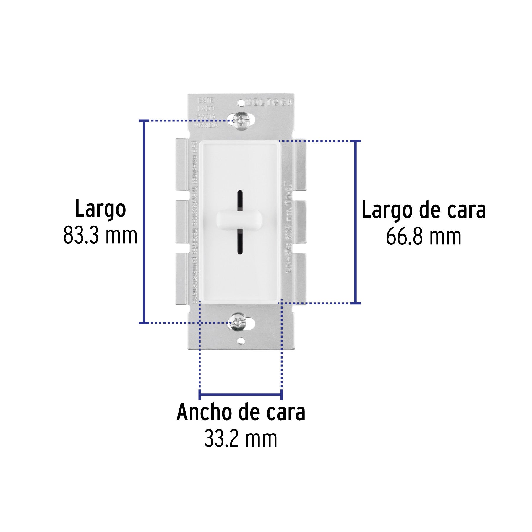 Atenuador de luz deslizable, línea Classic, Volteck