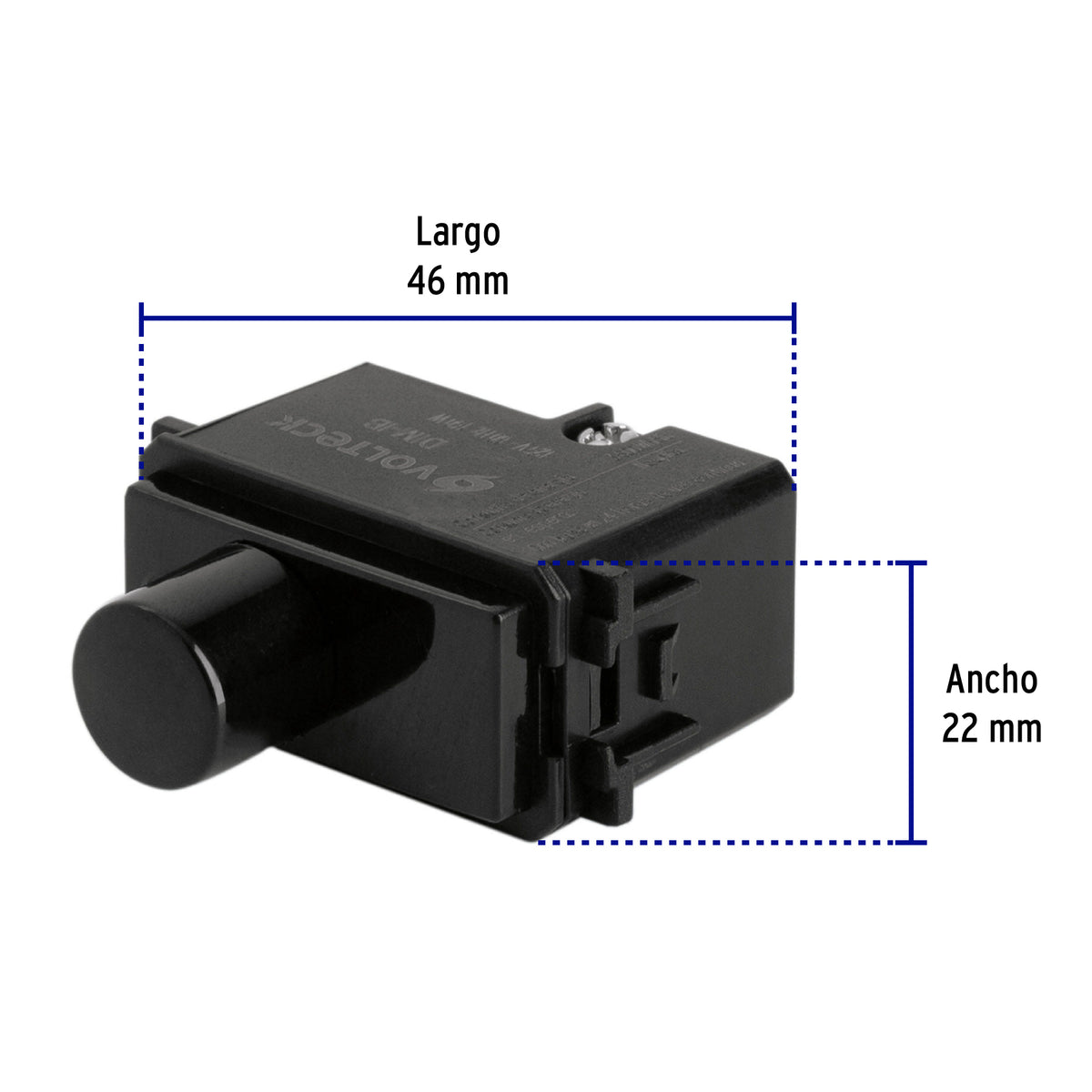Dimmer giratorio, línea Italiana, color negro, Volteck
