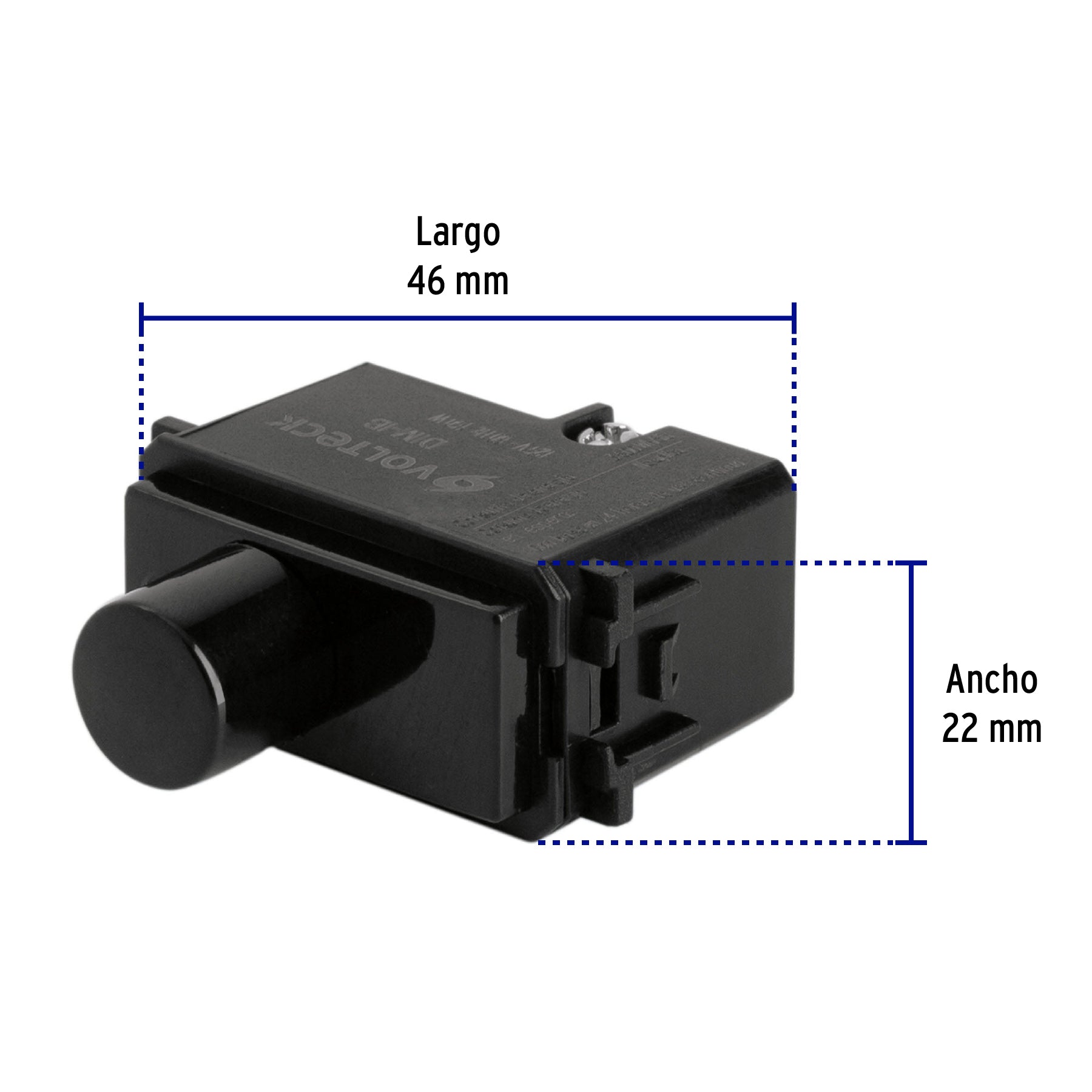 Dimmer giratorio, línea Italiana, color negro, Volteck