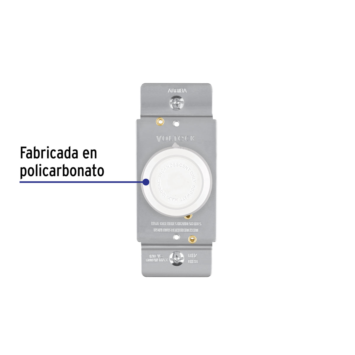 Atenuador de luz giratorio, Standard, blanco, Volteck