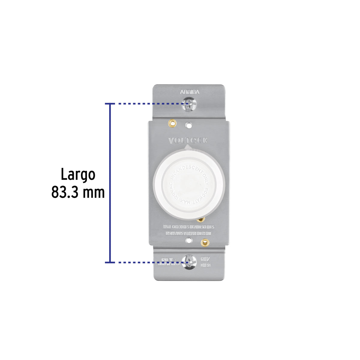 Atenuador de luz giratorio, Standard, blanco, Volteck