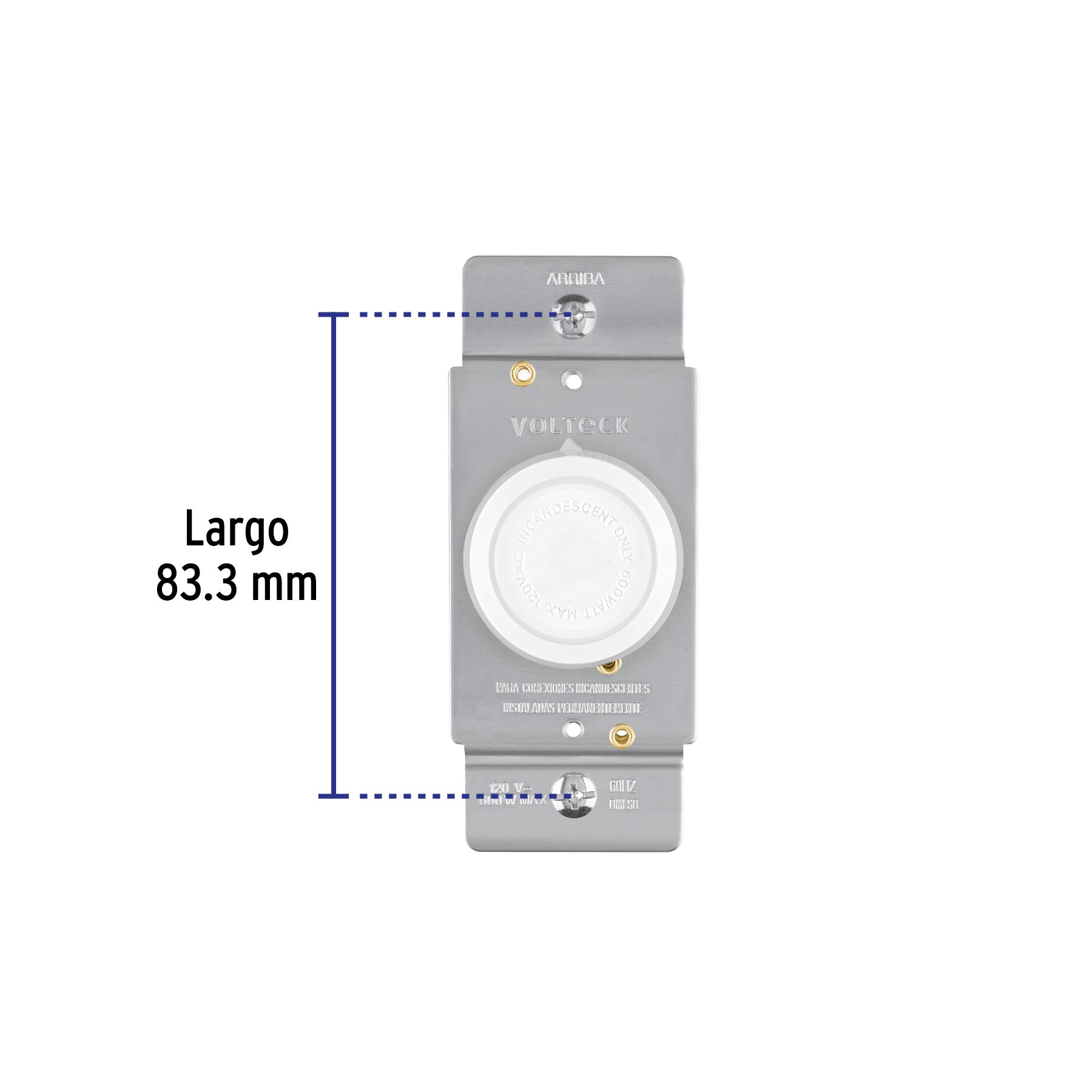 Atenuador de luz giratorio, Standard, blanco, Volteck