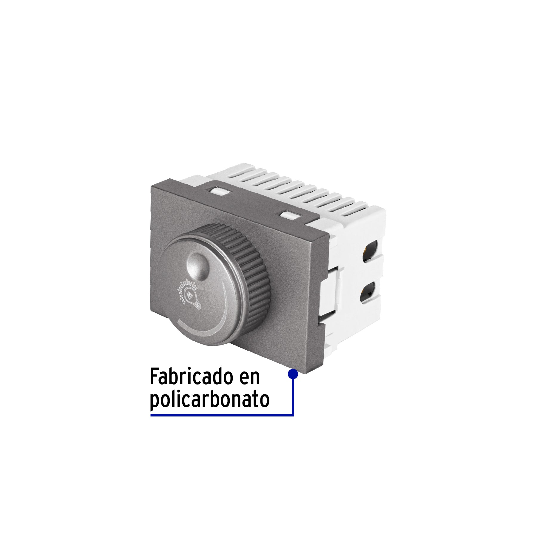 Dimmer giratorio acero inox de 1.5 modulos linea Lisboa