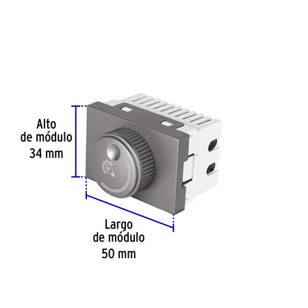 Dimmer giratorio acero inox de 1.5 modulos linea Lisboa