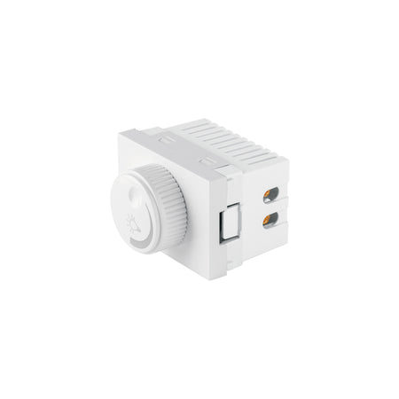 Dimmer giratorio blanco de 1.5 módulos, línea Lisboa
