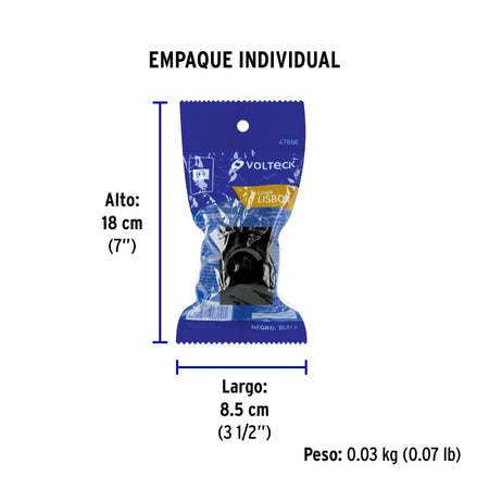 Dimmer giratorio negro de 1.5 módulos, línea Lisboa, Volteck