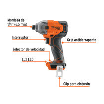 Destornillador de impacto 1/4" 20V sin accesorios PRO