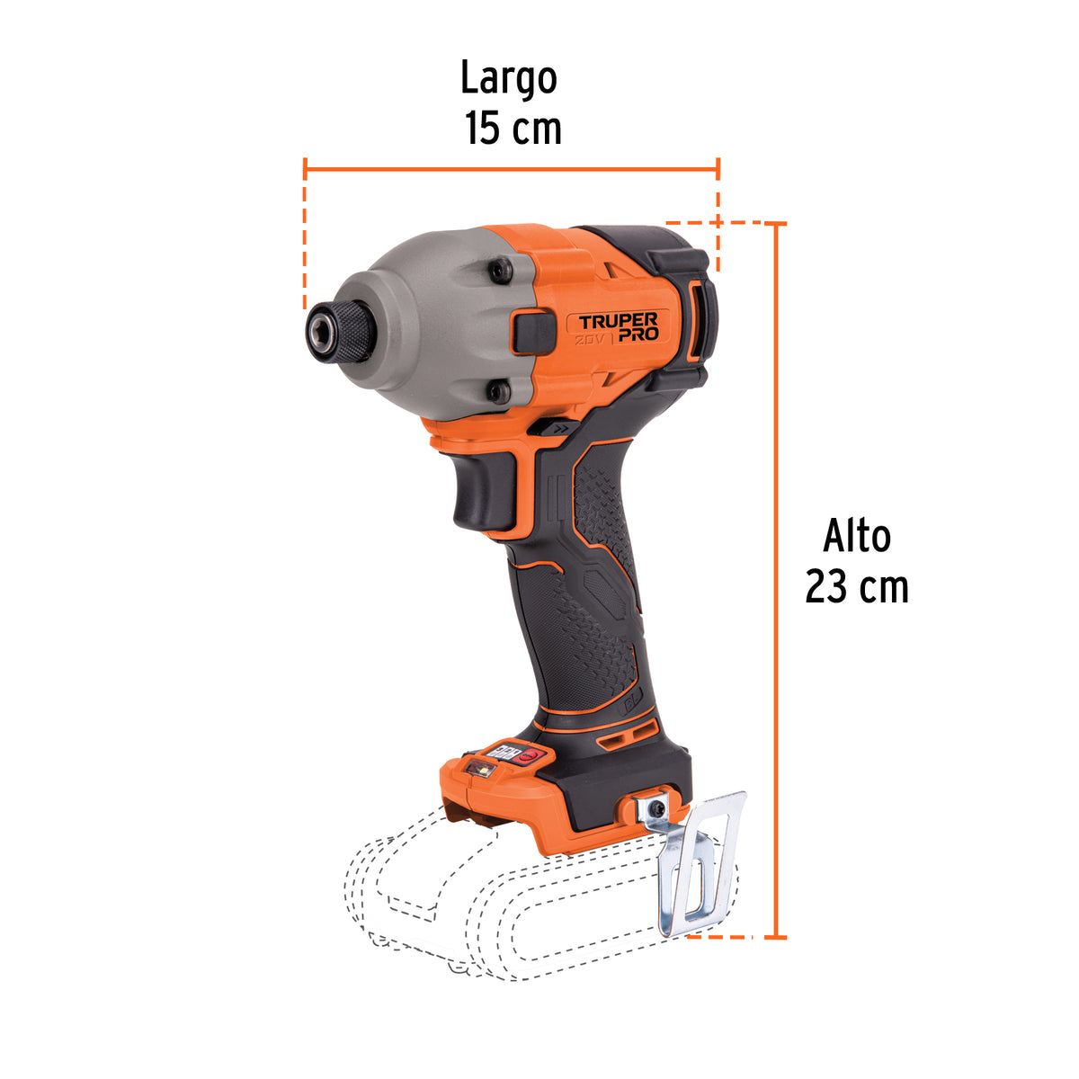 Destornillador de impacto 1/4" 20V sin accesorios PRO