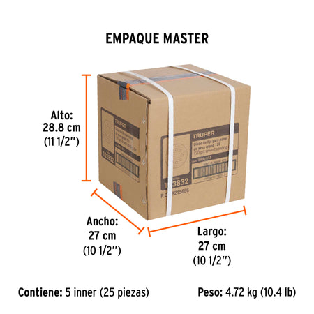 Paquete con 5 discos de lija 9" grano 120 para LIPA-9A