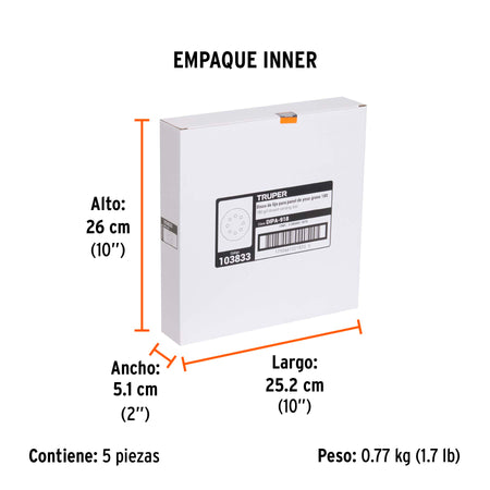 Paquete con 5 discos de lija 9" grano 180 para LIPA-9A