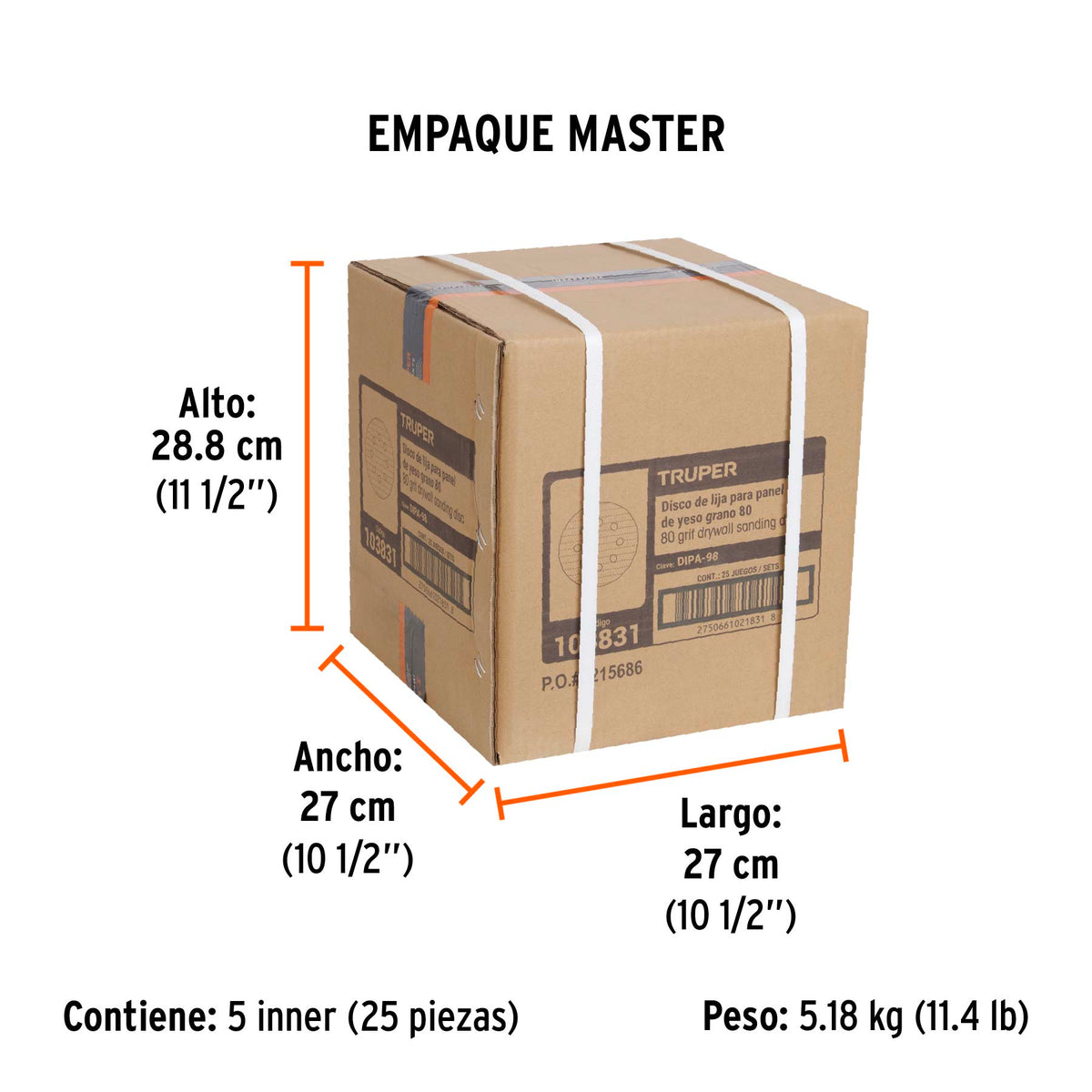 Paquete con 5 discos de lija 9" grano 80 para LIPA-9A
