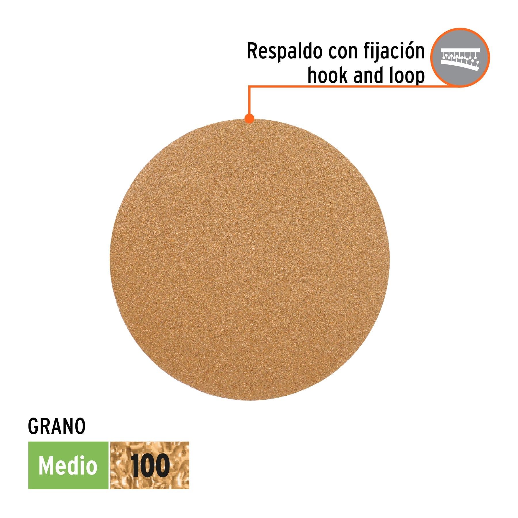 Paquete con 5 discos de lija 5" grano 100 ciegos TRUPER