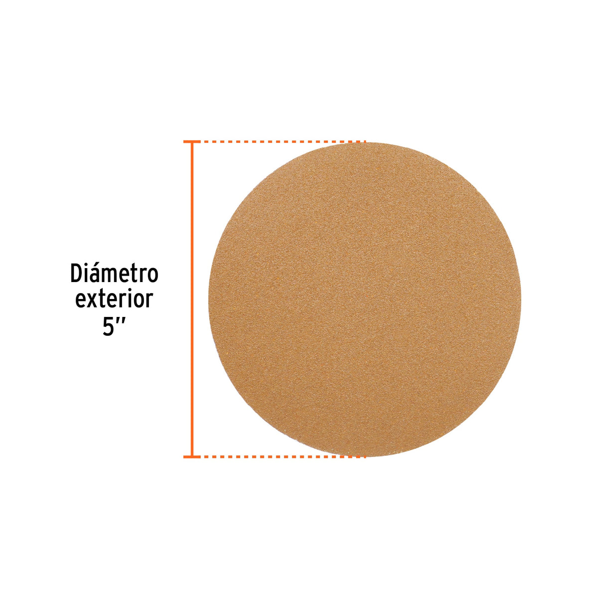 Paquete con 5 discos de lija 5" grano 100 ciegos TRUPER
