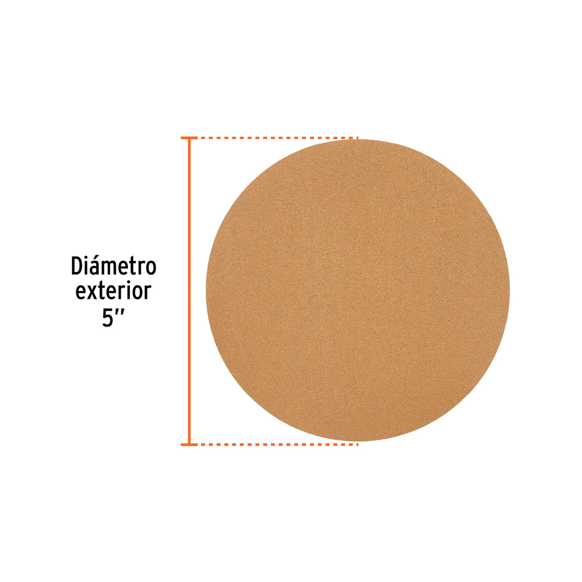 Paquete con 5 discos de lija 5" grano 120 ciegos TRUPER