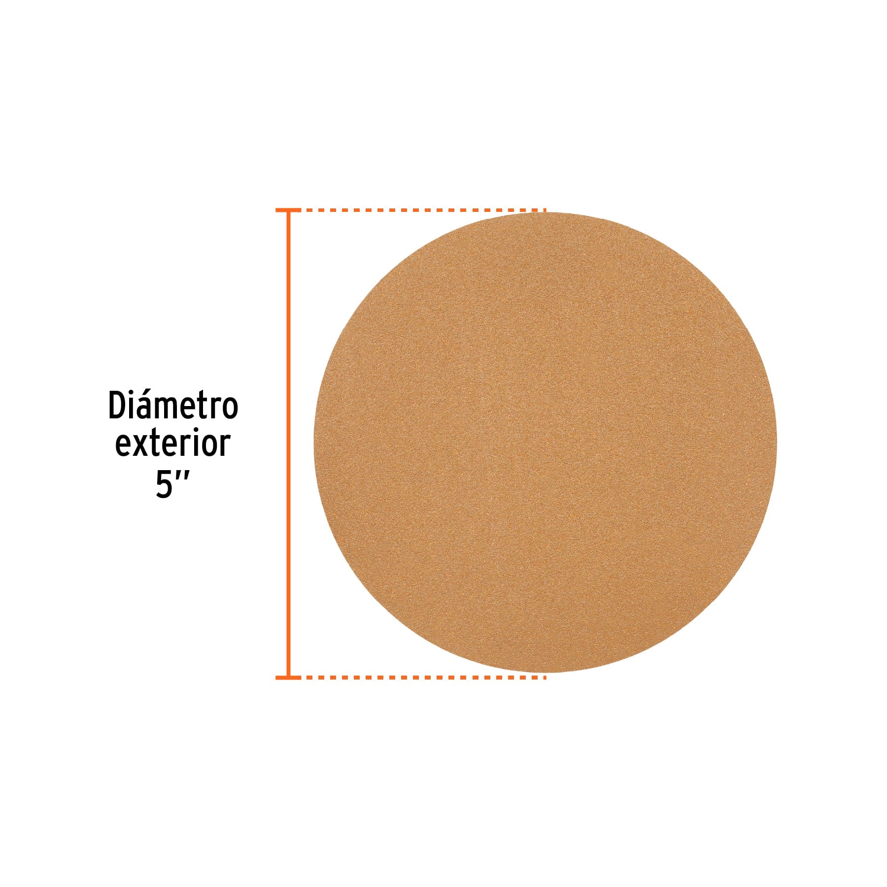 Paquete con 5 discos de lija 5" grano 120 ciegos TRUPER