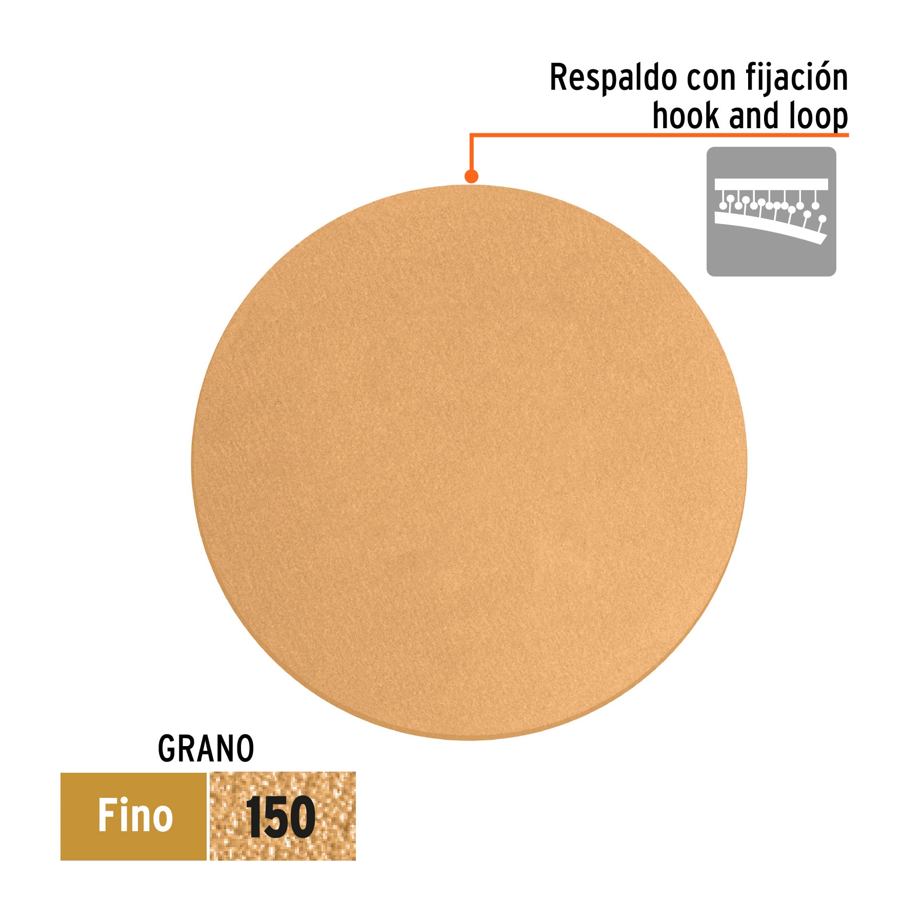 Paquete con 5 discos de lija 5" grano 150 ciegos TRUPER