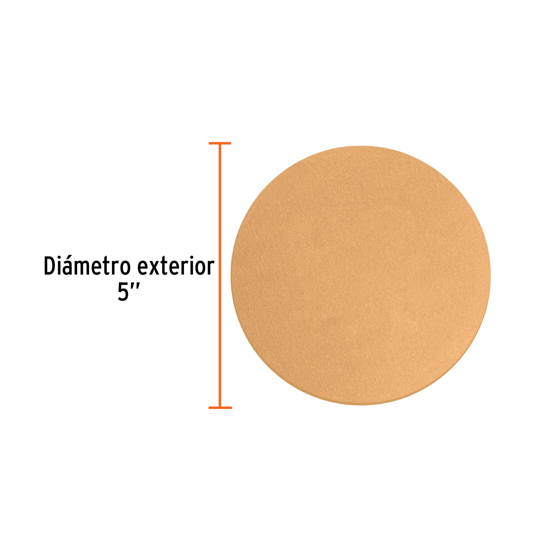 Paquete con 5 discos de lija 5" grano 150 ciegos TRUPER
