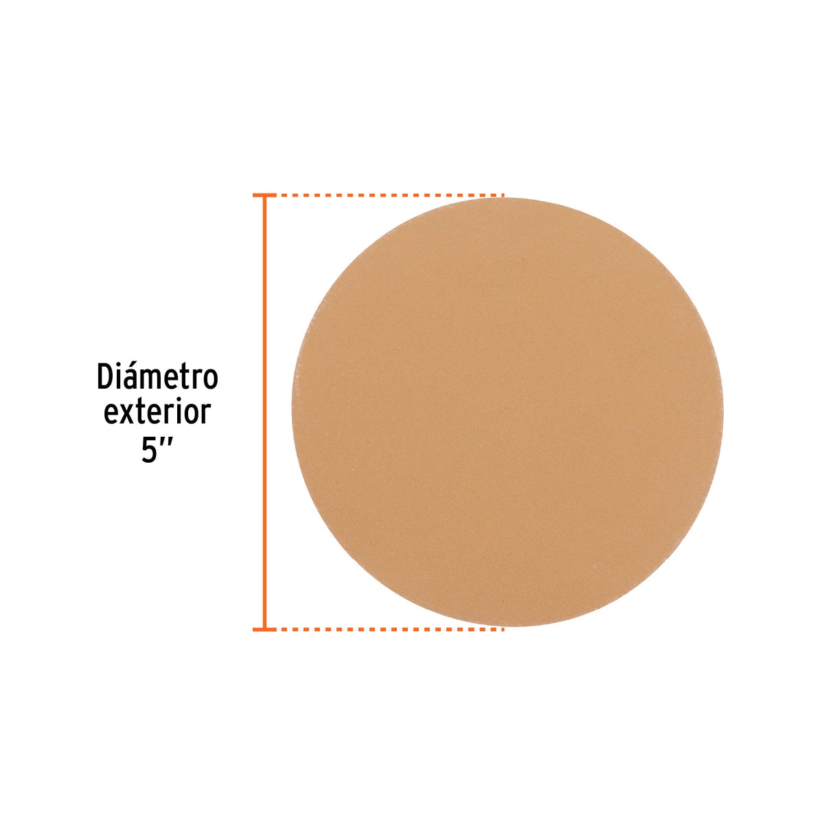 Paquete con 5 discos de lija 5" grano 180 ciegos TRUPER