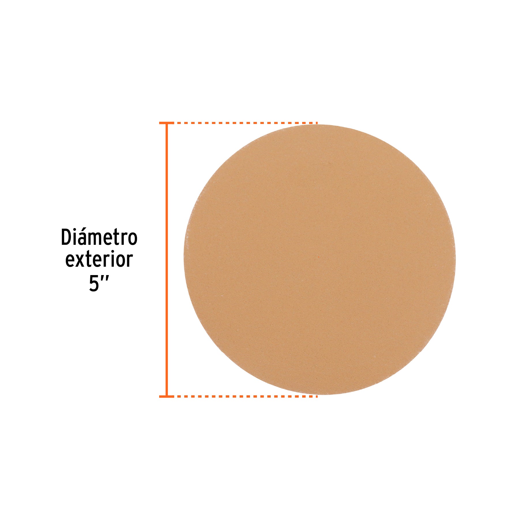 Paquete con 5 discos de lija 5" grano 180 ciegos TRUPER