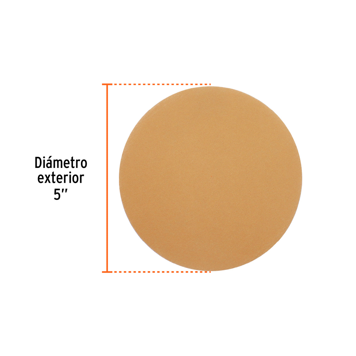 Paquete con 5 discos de lija 5" grano 220 ciegos TRUPER