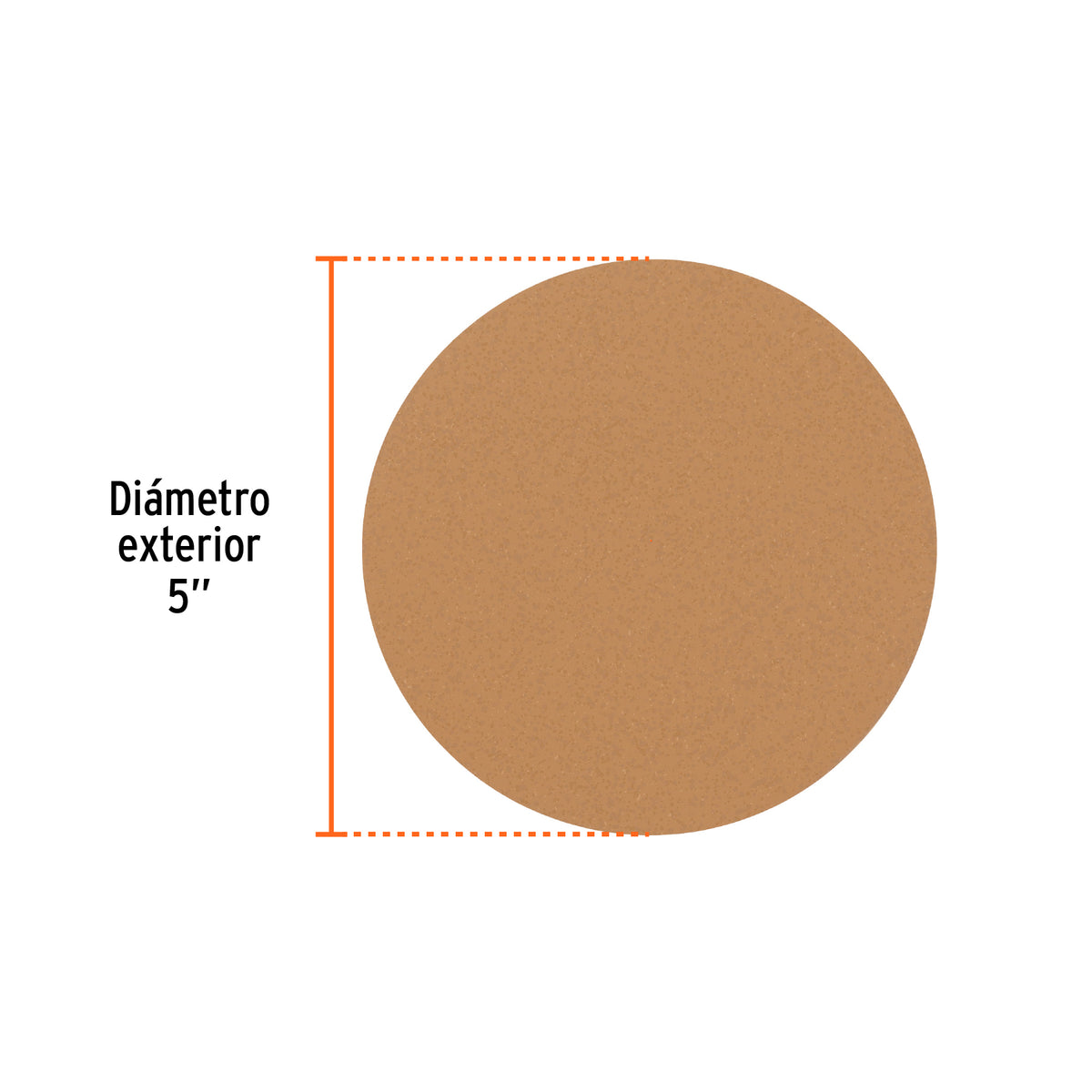 Paquete con 5 discos de lija 5" grano 240 ciegos TRUPER