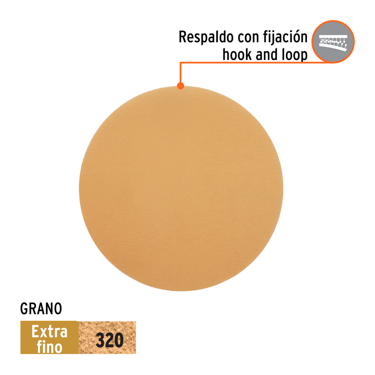 Paquete con 5 discos de lija 5" grano 320 ciegos TRUPER