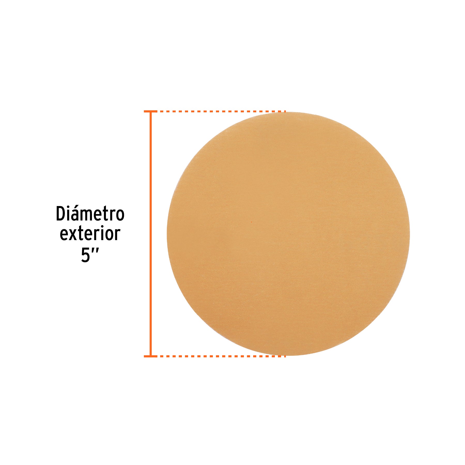 Paquete con 5 discos de lija 5" grano 320 ciegos TRUPER