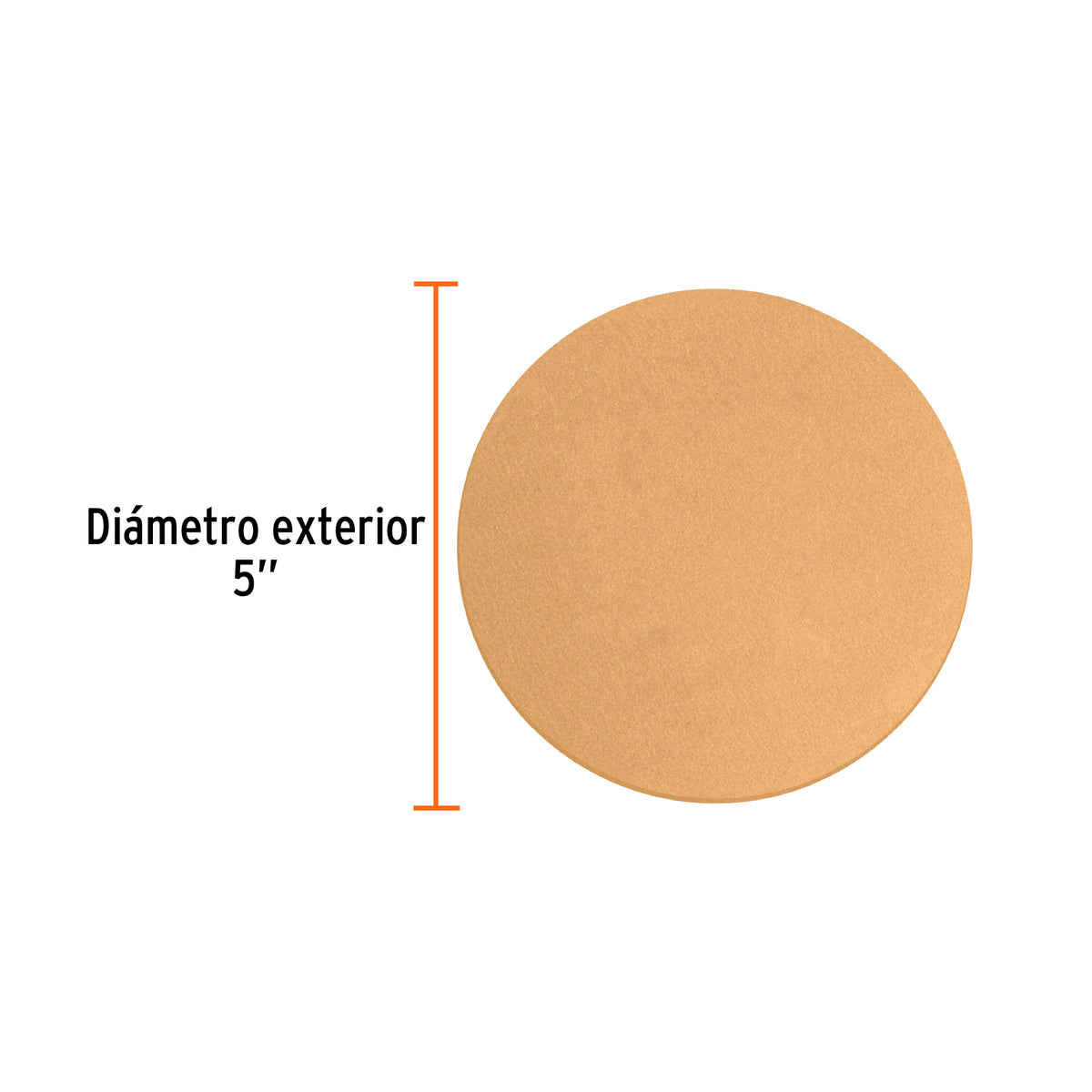 Paquete con 5 discos de lija 5" grano 400 ciegos TRUPER