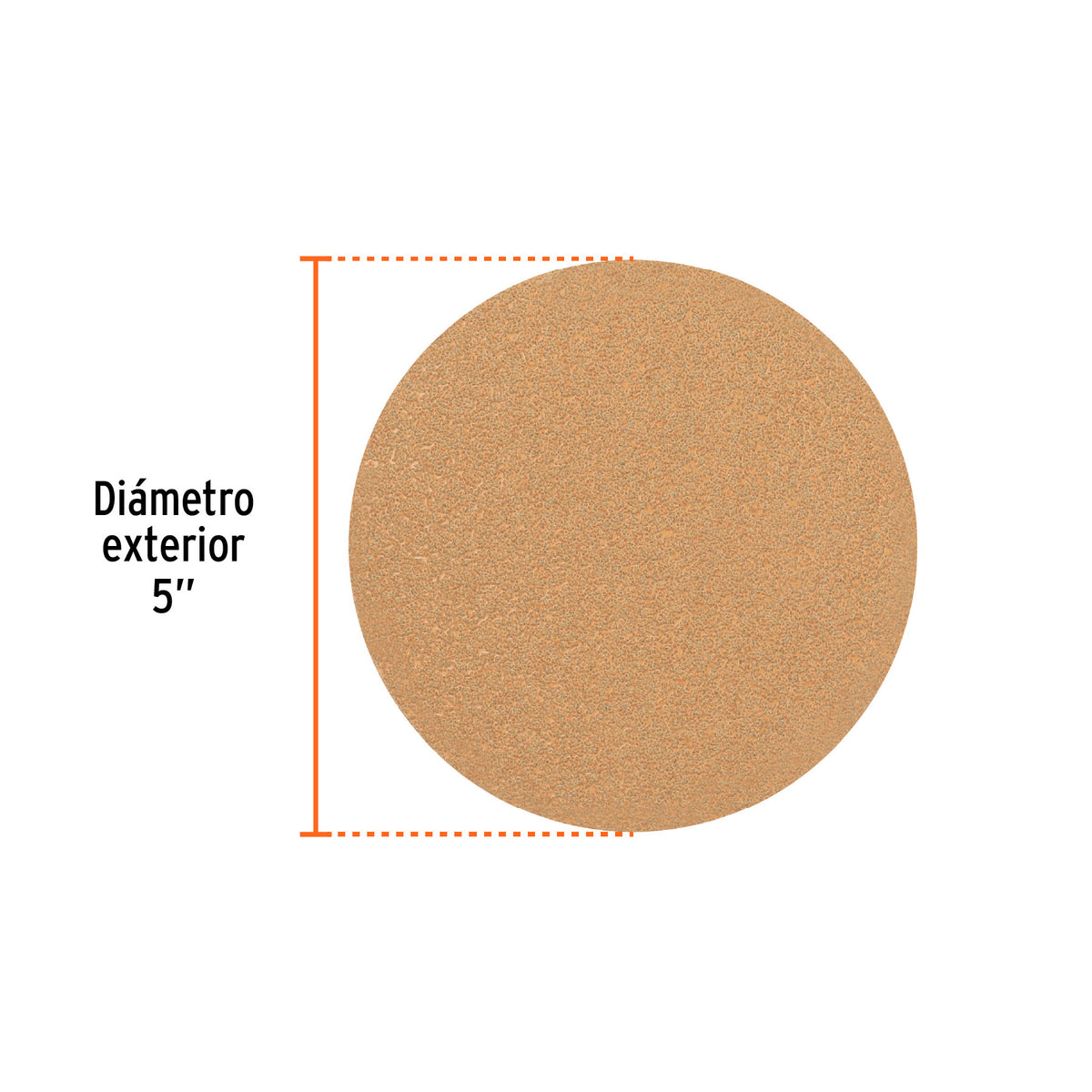 Paquete con 5 discos de lija 5" grano 40 ciegos TRUPER