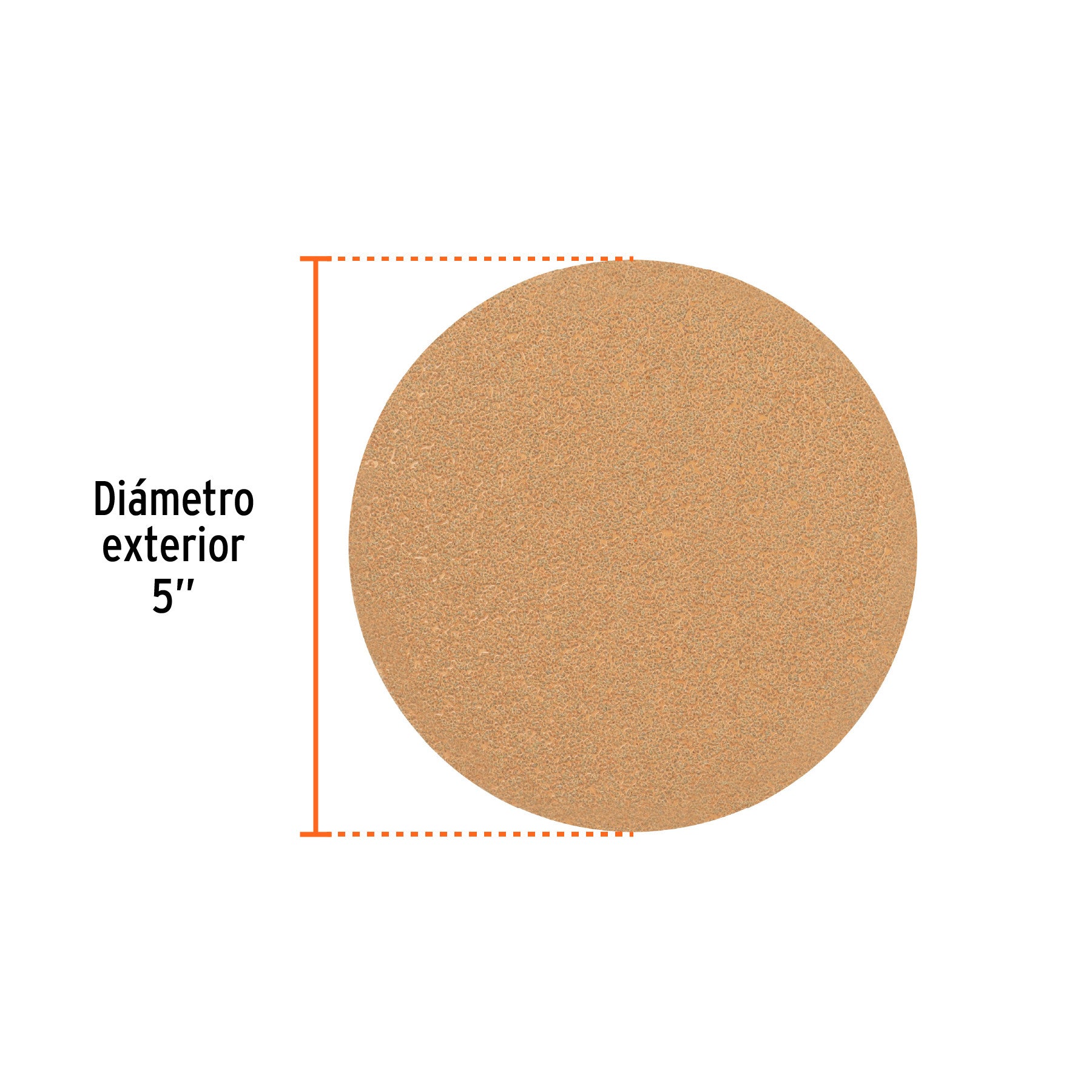 Paquete con 5 discos de lija 5" grano 40 ciegos TRUPER