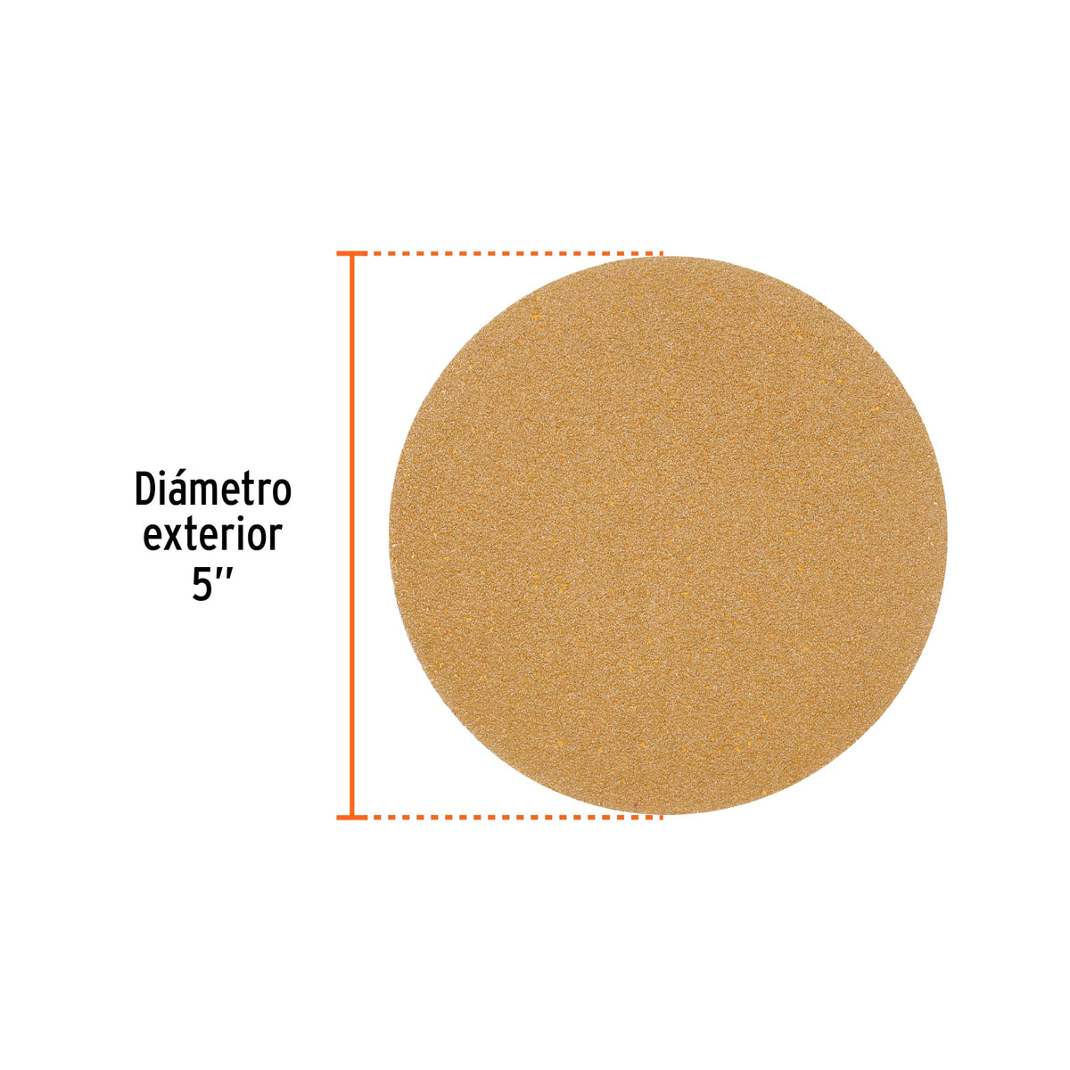 Paquete con 5 discos de lija 5" grano 80 ciegos TRUPER
