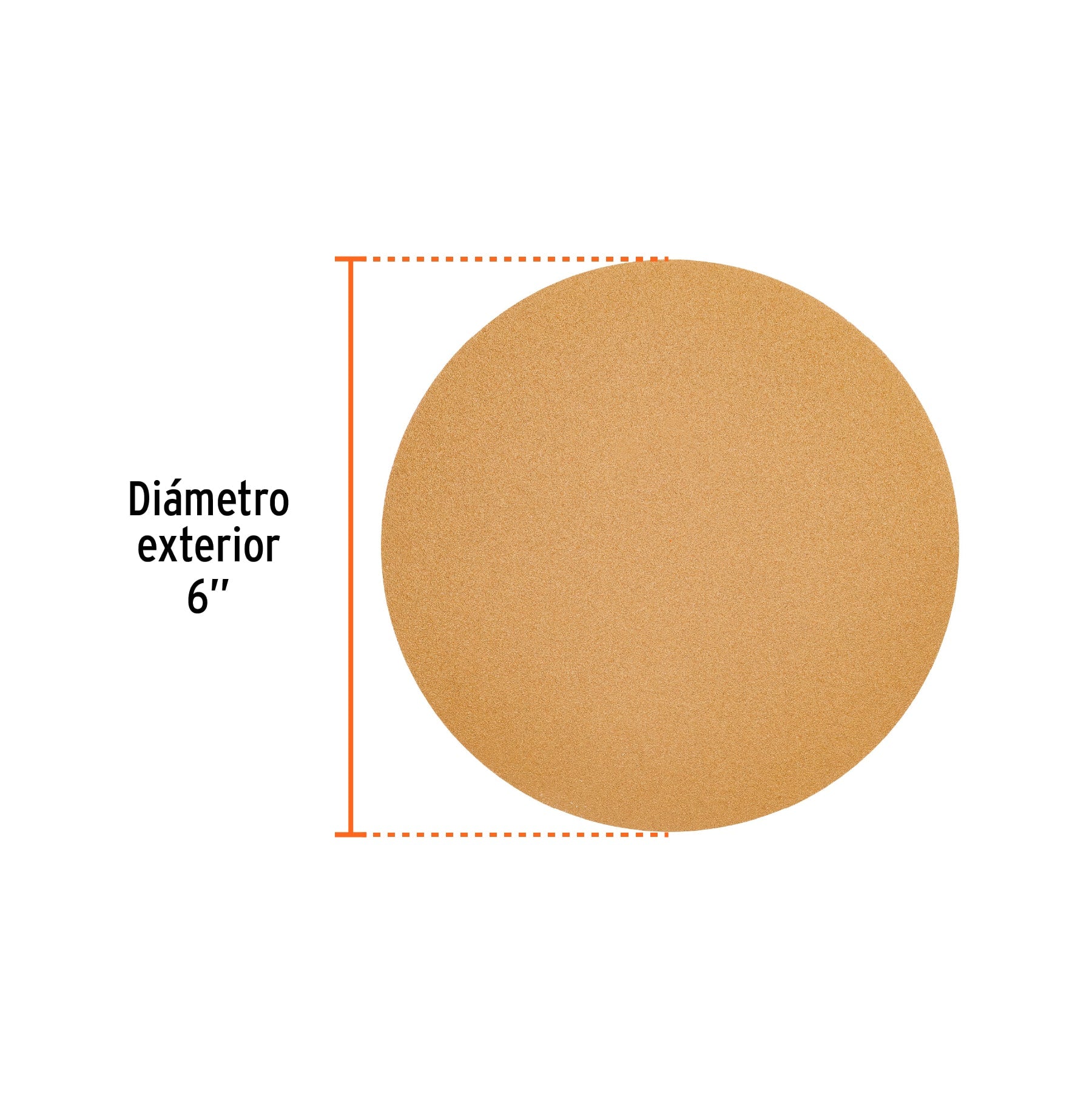 Paquete c/5 discos de lija 6" grano 120 ciegos