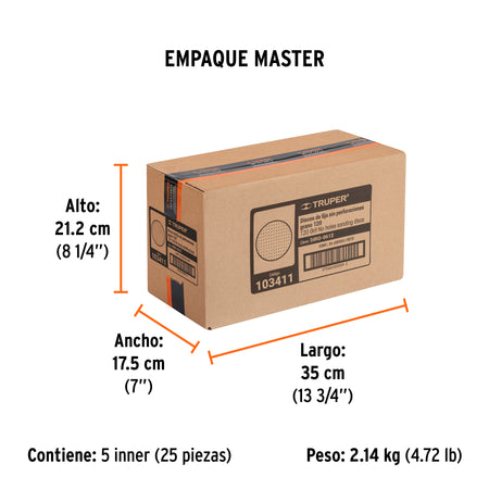 Paquete c/5 discos de lija 6" grano 120 ciegos