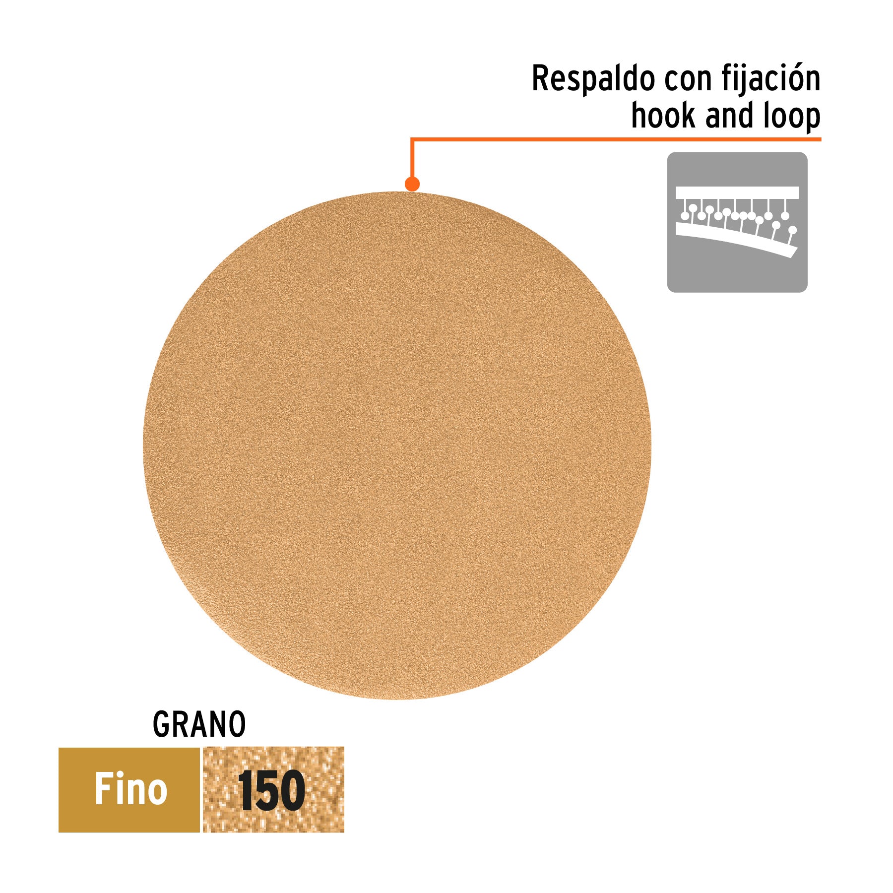 Paquete c/5 discos de lija 6" grano 150 ciegos