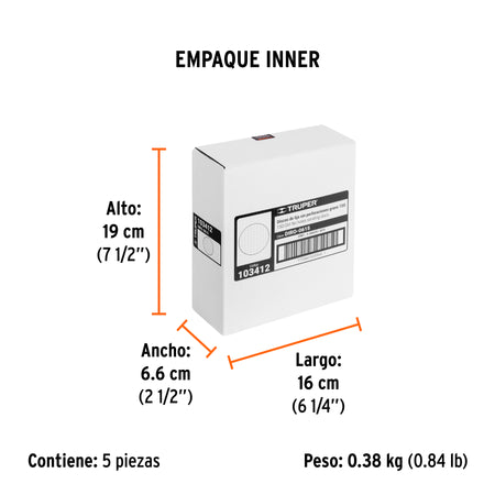 Paquete c/5 discos de lija 6" grano 150 ciegos