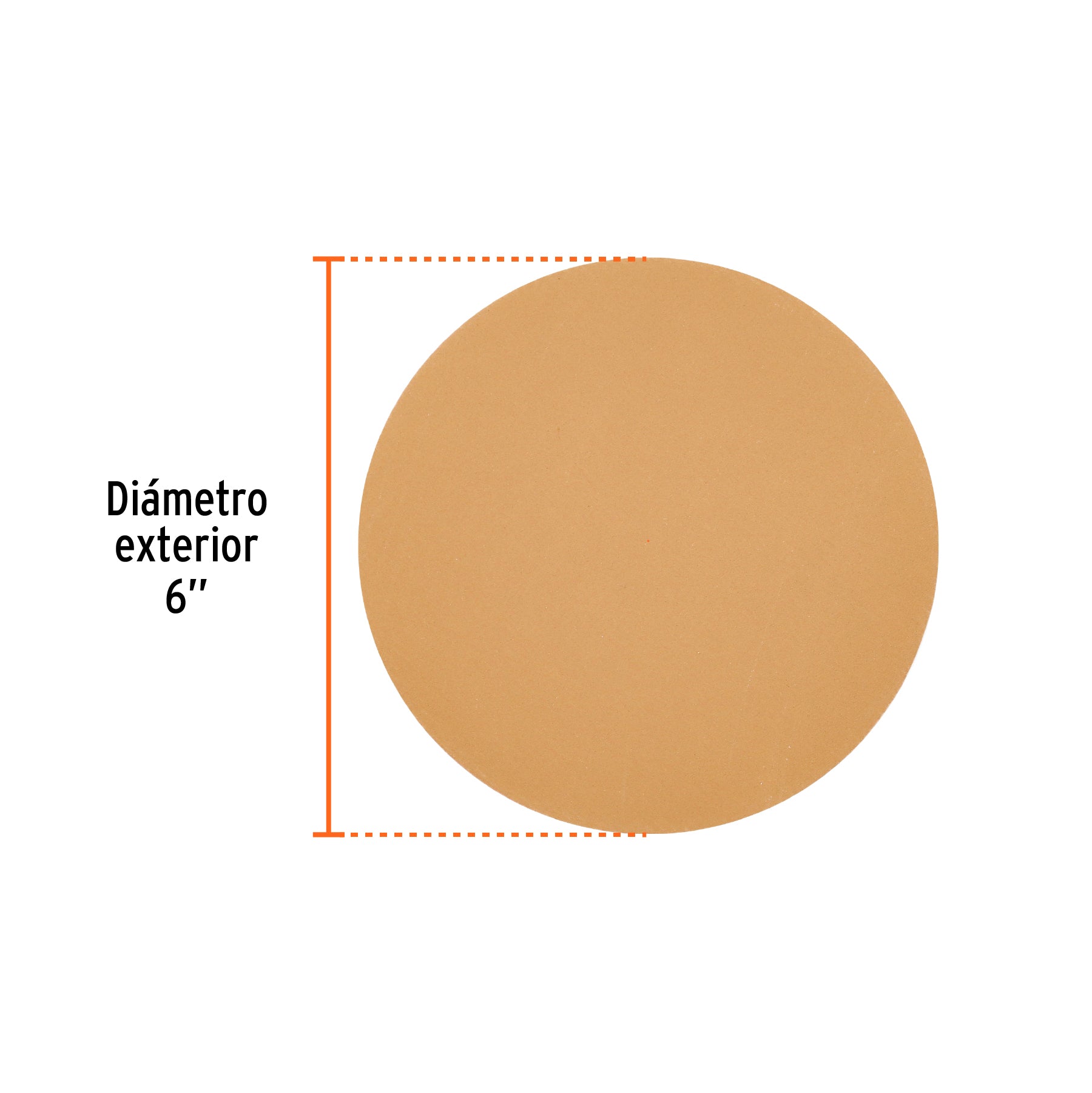 Paquete c/5 discos de lija 6" grano 220 ciegos