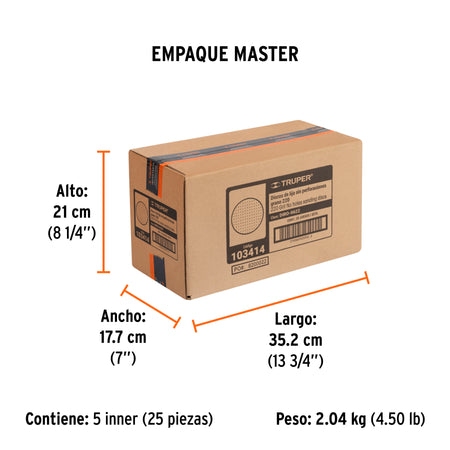 Paquete c/5 discos de lija 6" grano 220 ciegos