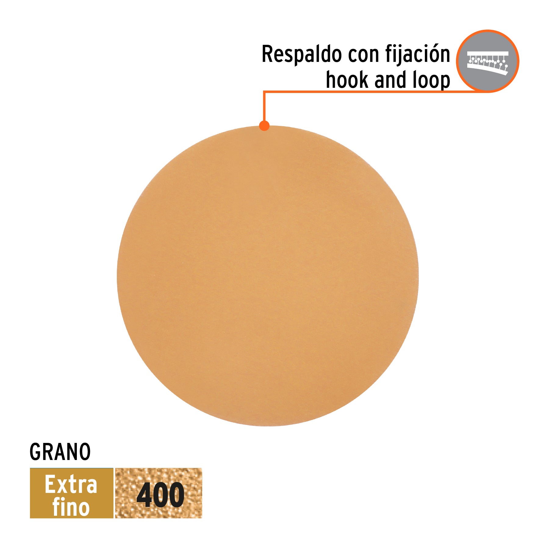 Paquete c/5 discos de lija 6" grano 400 ciegos