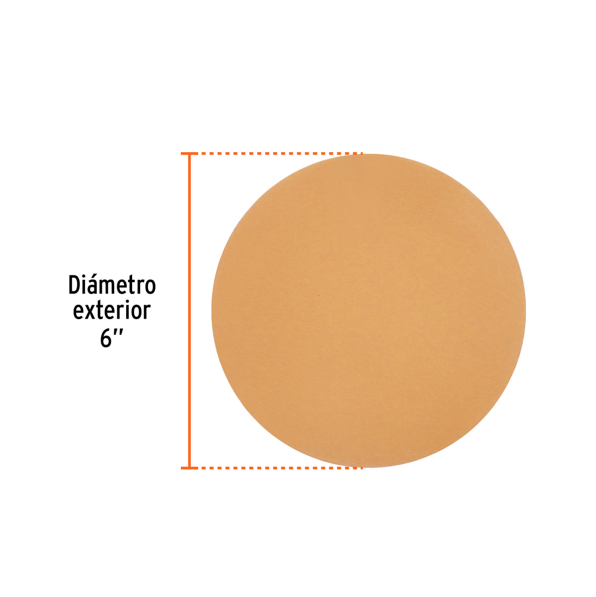 Paquete c/5 discos de lija 6" grano 400 ciegos