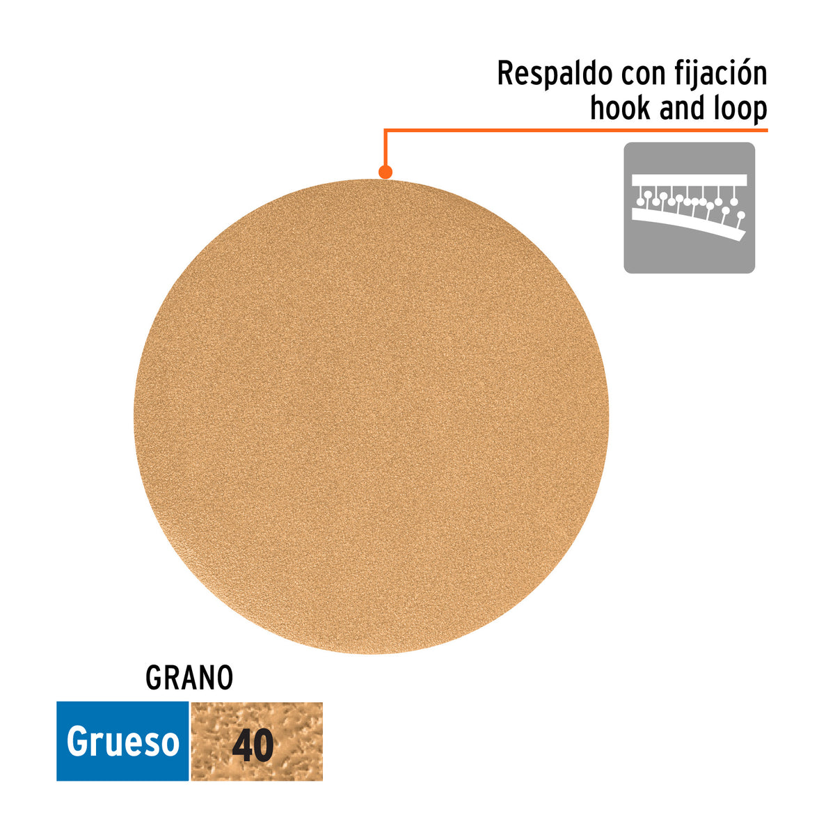 Paquete c/5 discos de lija 6" grano 40 ciegos