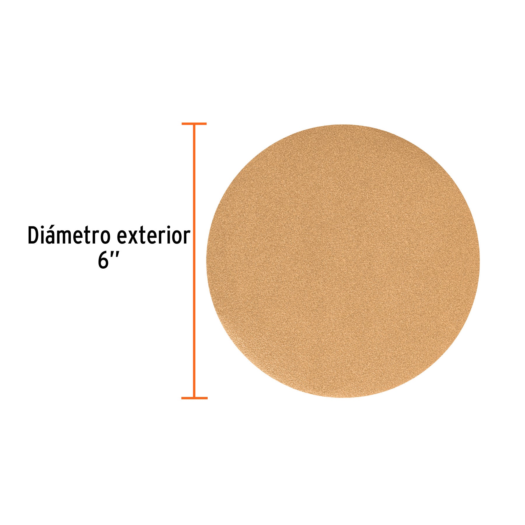 Paquete c/5 discos de lija 6" grano 40 ciegos