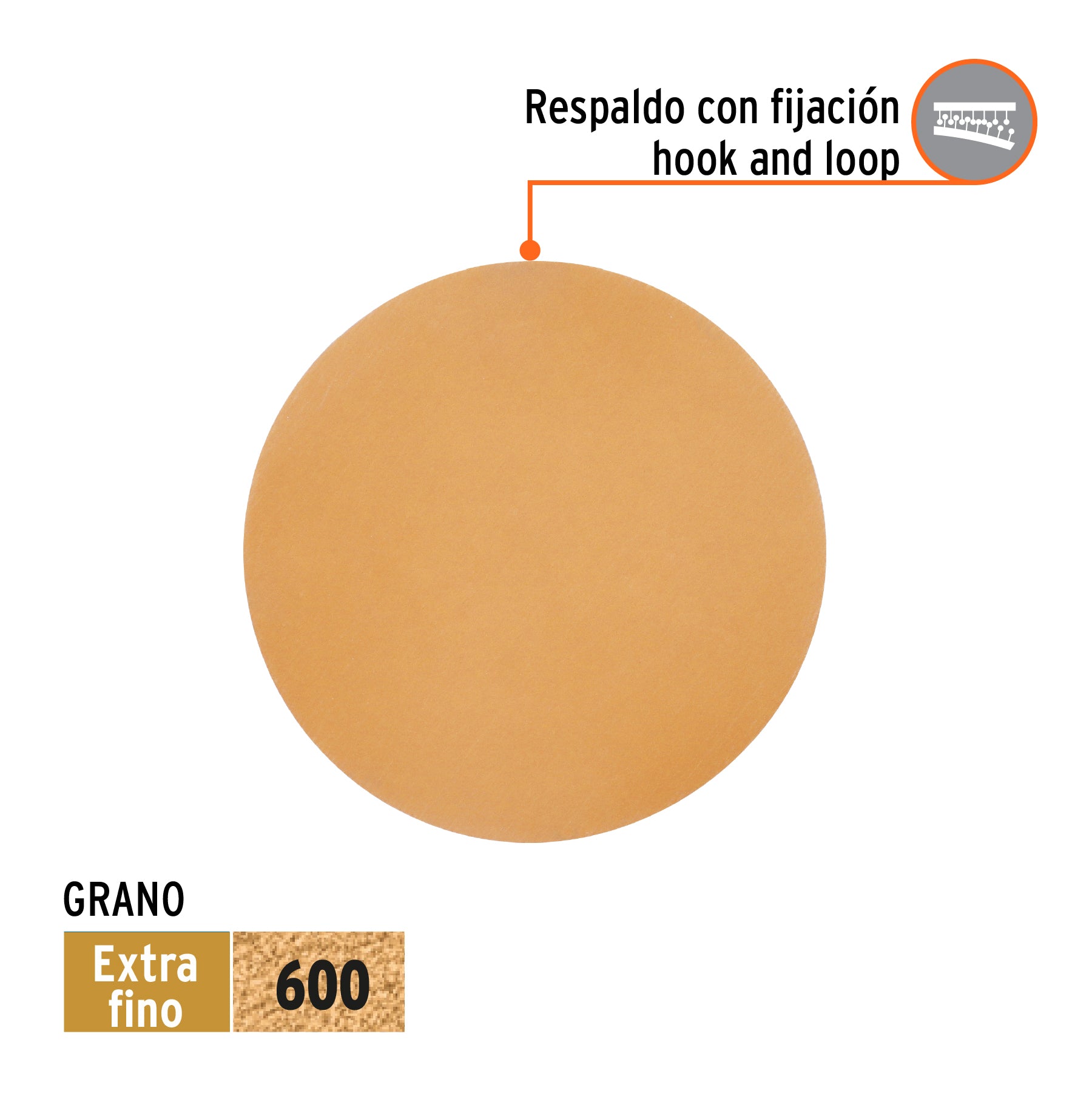 Paquete c/5 discos de lija 6" grano 600 ciegos